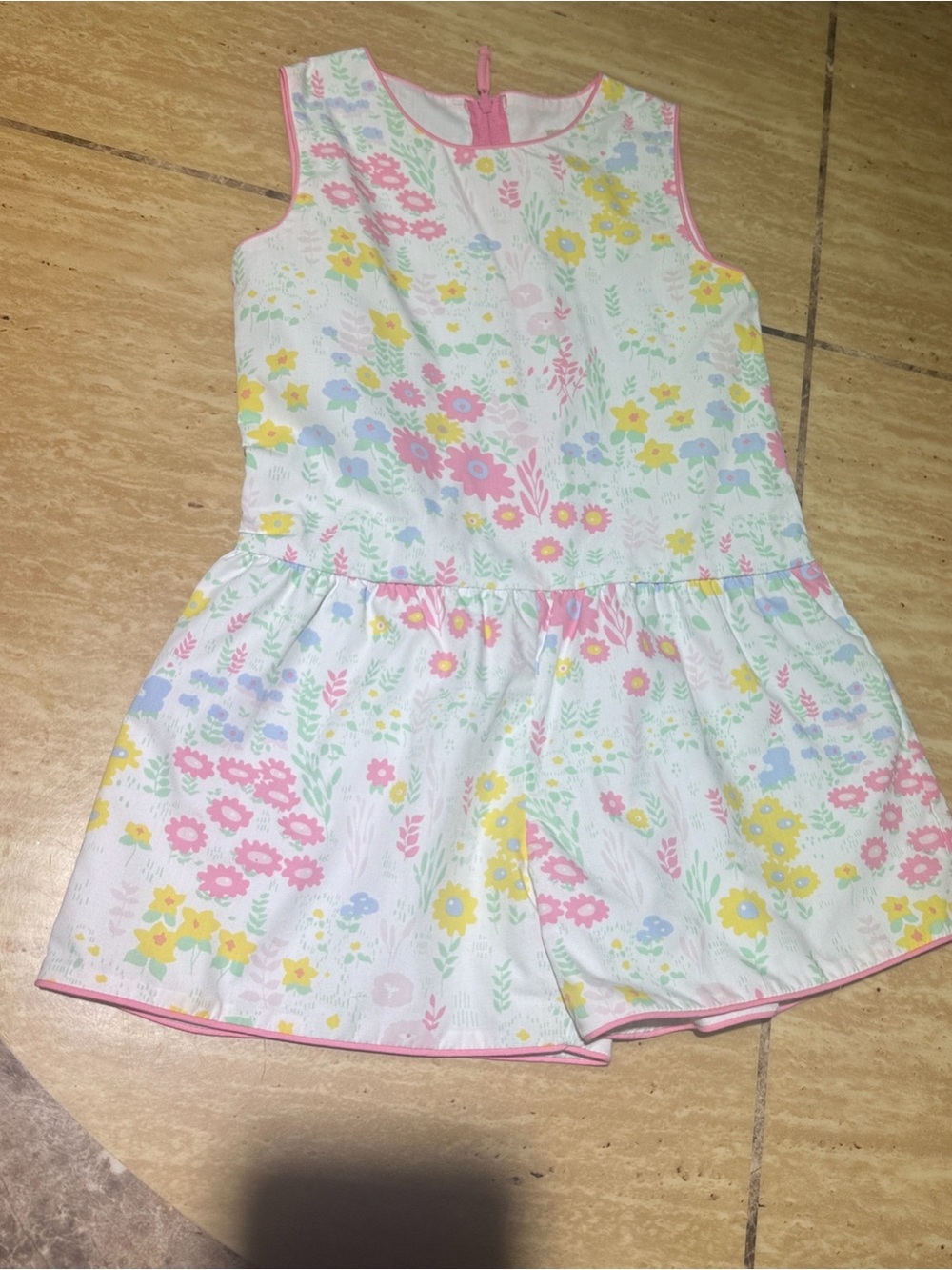 Girls Floral Print Romper - Pastel Multicolor